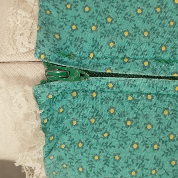 Reenactment Calico Cotton Prairie Dress Handmade OOAK 19th Century Look Costume - Picture 6 of 10